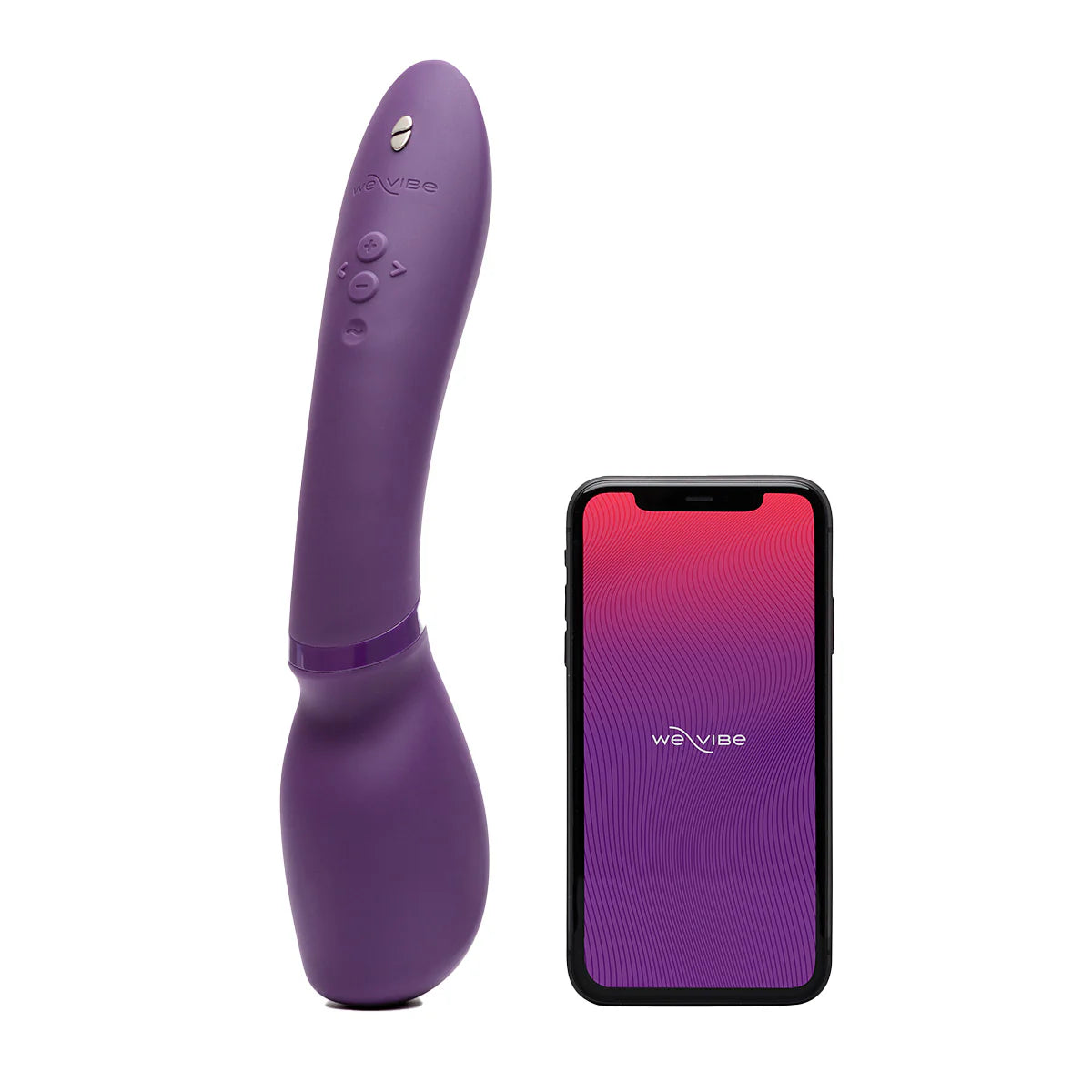 We-Vibe Wand 2 App Controlled Wand Vibrator, Purple, App Control Feature