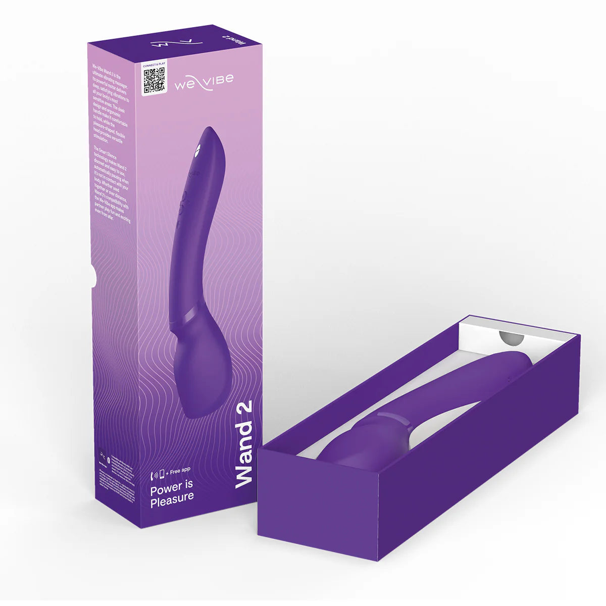 We-Vibe Wand 2 App Controlled Wand Vibrator, Purple, Open Box