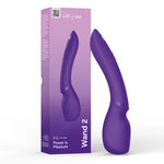 We-Vibe Wand 2 App Controlled Wand Vibrator, Purple, Product Box with Wand Vibrator