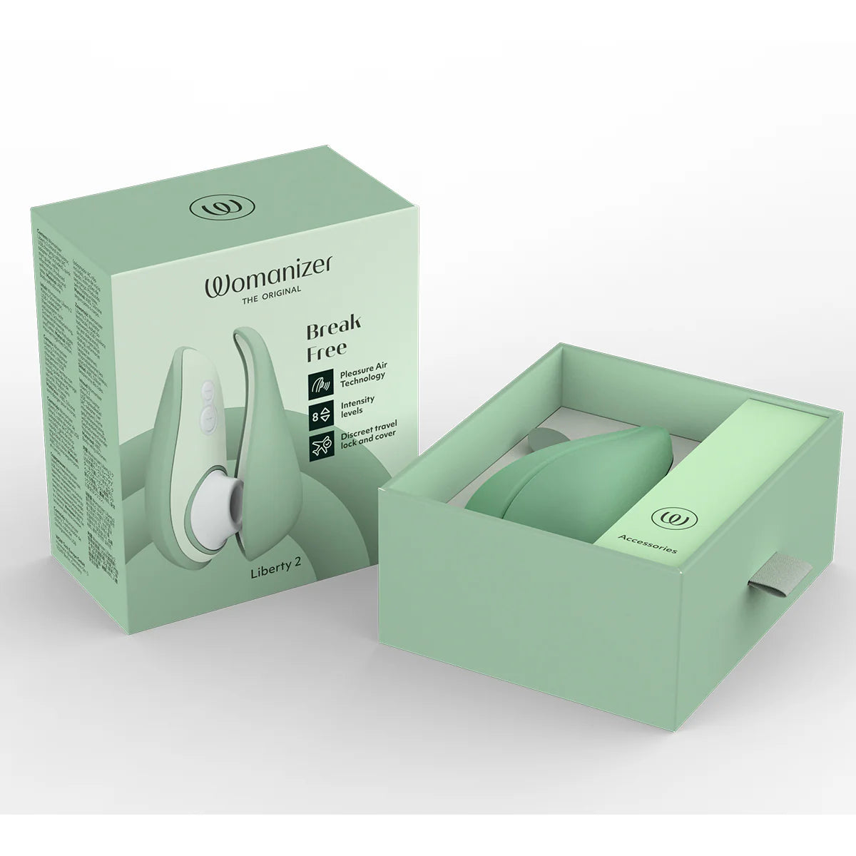 Womanizer Liberty 2 Clitoral Stimulator, Sage, Open Box