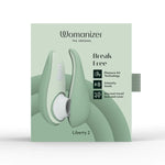 Womanizer Liberty 2 Clitoral Stimulator, Sage, Product Box, Front View