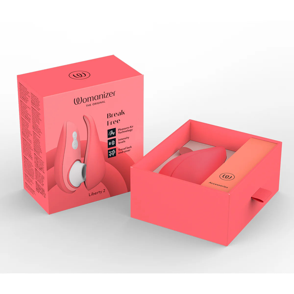 Womanizer Liberty 2 Clitoral Stimulator, Vibrant Rose, Open Box