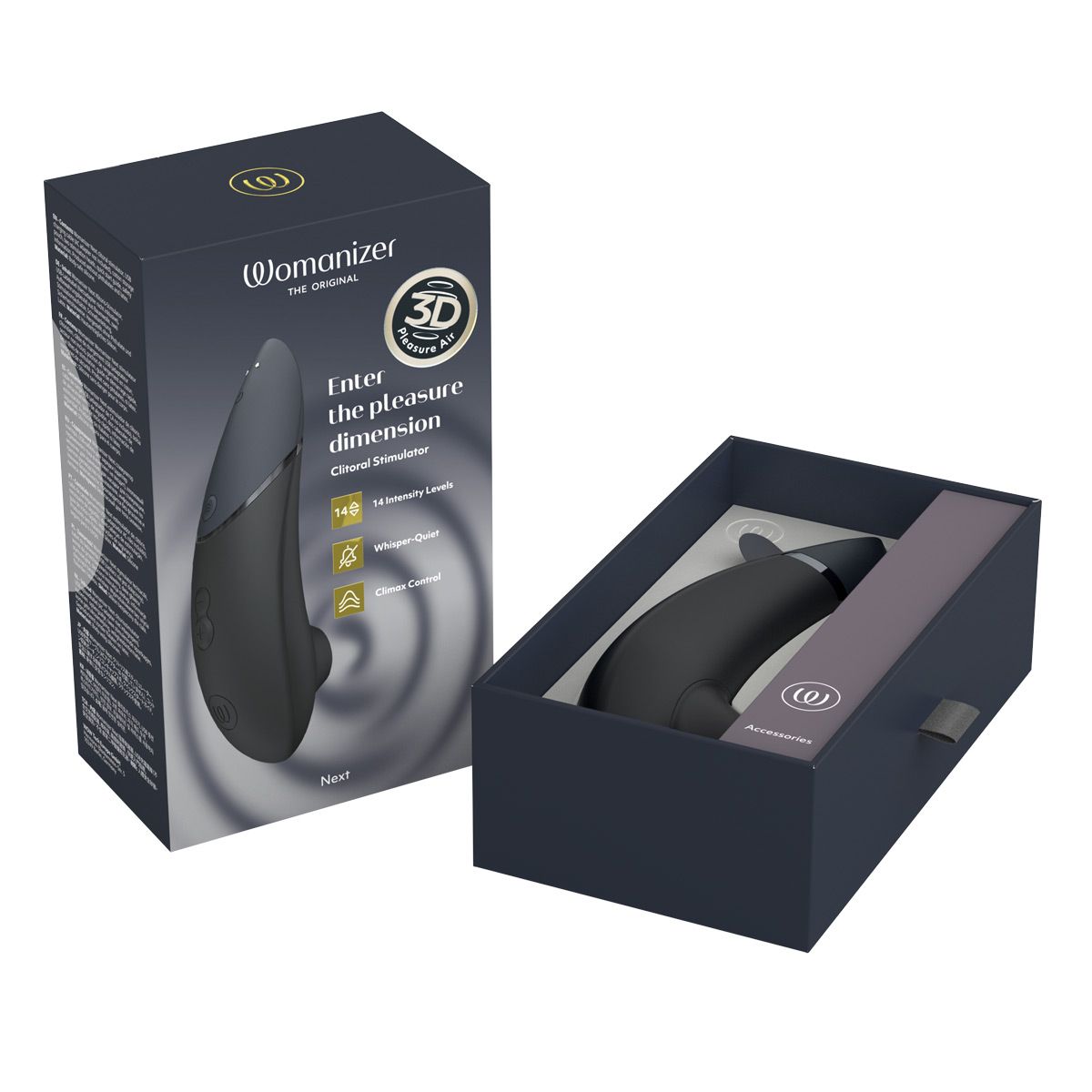 Womanizer Next Clitoral Stimulator, Open Box, Front View