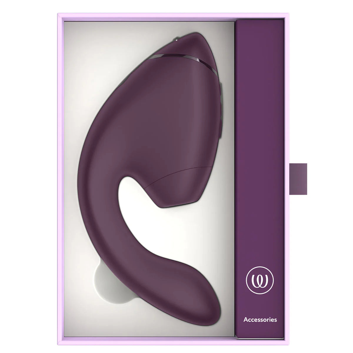 Womanizer Next Duo Clitoral Suction & G-Spot Vibrator, Dark Purple, Open Box, Top View