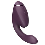 Womanizer Next Duo Clitoral Suction & G-Spot Vibrator, Dark Purple, Product Image, Front Left Angle