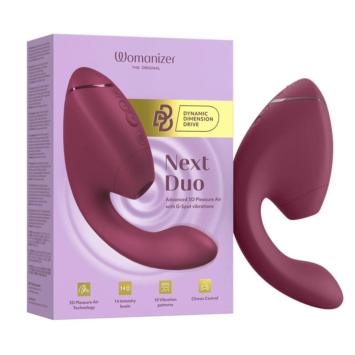 Womanizer Next Duo Clitoral Suction & G-Spot Vibrator, Dusky Pink, Vibrator with Product Box