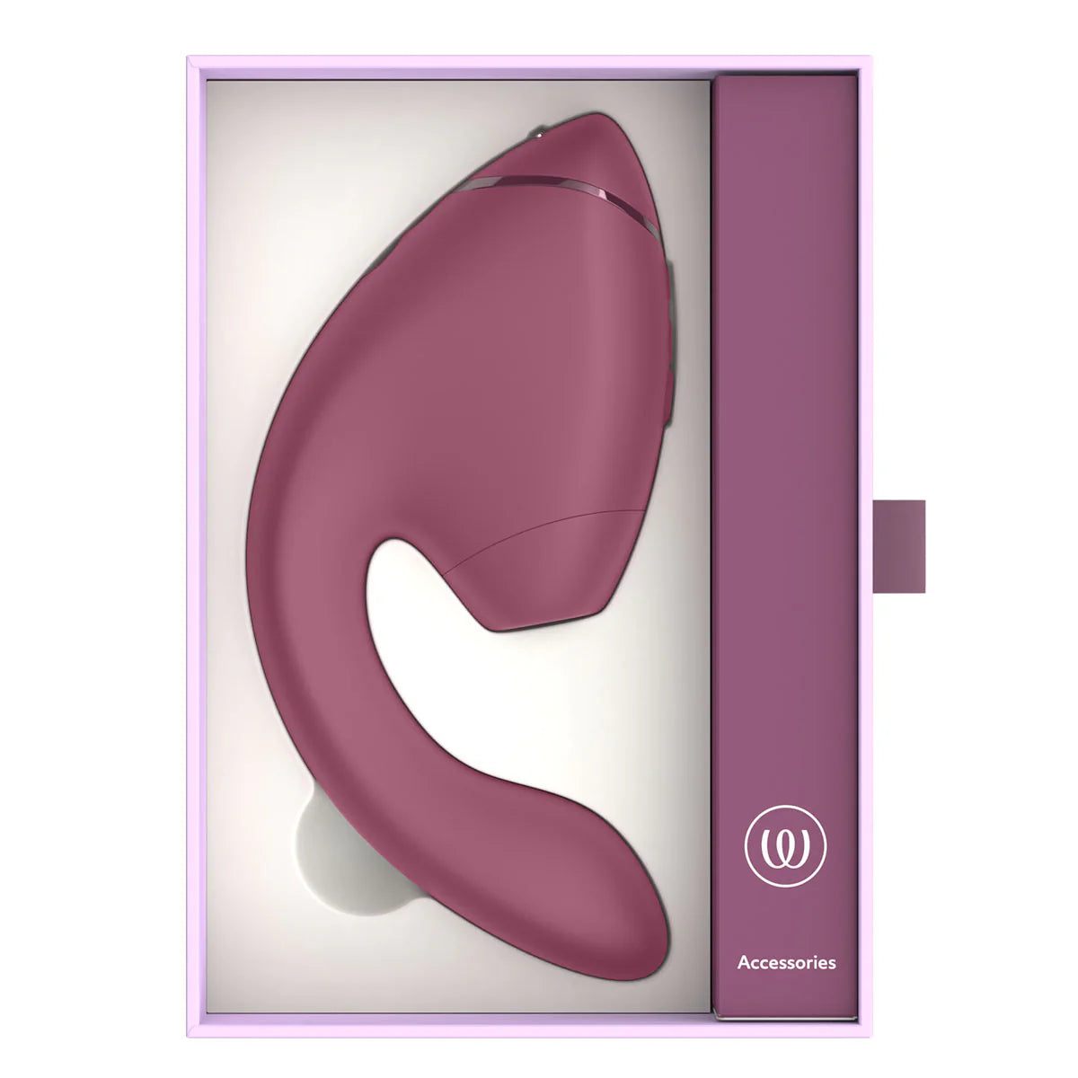 Womanizer Next Duo Clitoral Suction & G-Spot Vibrator, Dusky Pink, Open Box, Top View