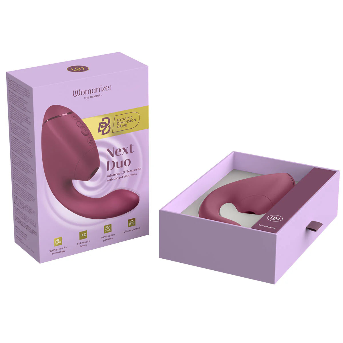 Womanizer Next Duo Clitoral Suction & G-Spot Vibrator, Dusky Pink, Open Box
