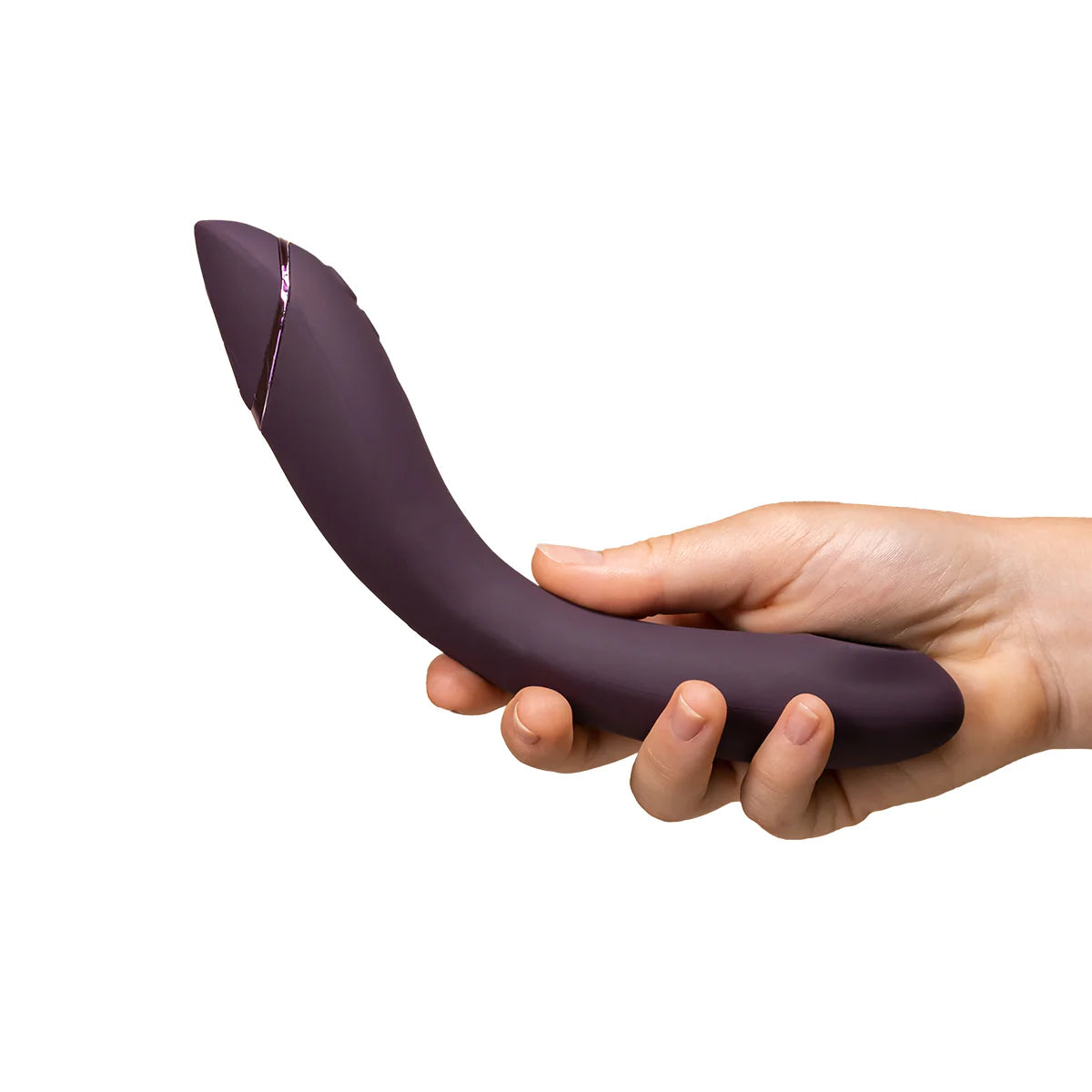 Womanizer OG G-Spot Vibrator, Aubergine, Vibrator Held in Right Hand