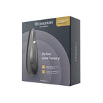 Womanizer Premium 2 Clitoral Stimulator, Black, Product Box, Front Angle