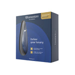 Womanizer Premium 2 Clitoral Stimulator, Blue, Product Box, Front Left Angle