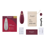Womanizer Premium 2 Clitoral Stimulator, Red, Box Contents
