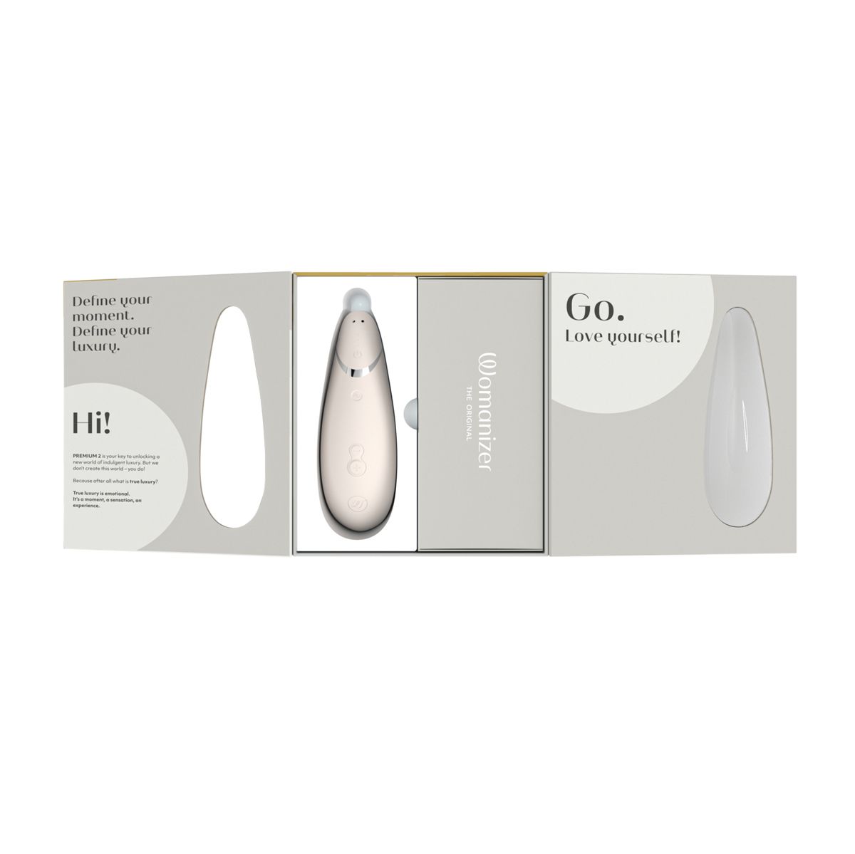 White Womanizer Premium 2 Clitoral Stimulator, White, Open Box