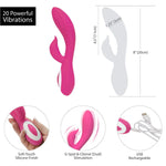 Wonderlust Harmony Rabbit Vibrator, Pink,  Product Measurements & Features