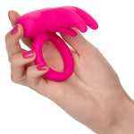 CalExotics Silicone Rechargeable Triple Clit Flicker Cock Ring, Product in Hand