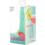 Addiction Cocktails 5.5-Inch Silicone Dildo, Green, Product Box, Side Angle