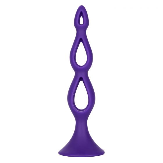 CalExotics Booty Call Silicone Triple Probe, Purple, Product Image, Front
