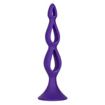 CalExotics Booty Call Silicone Triple Probe,  Purple, Product Image, Side Angle