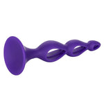 CalExotics Booty Call Silicone Triple Probe, Purple, Product Image, Suction Cup Base