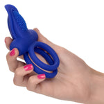 Calexotics Dual Pleaser Enhancer Vibrating Cock Ring, Product in Hand