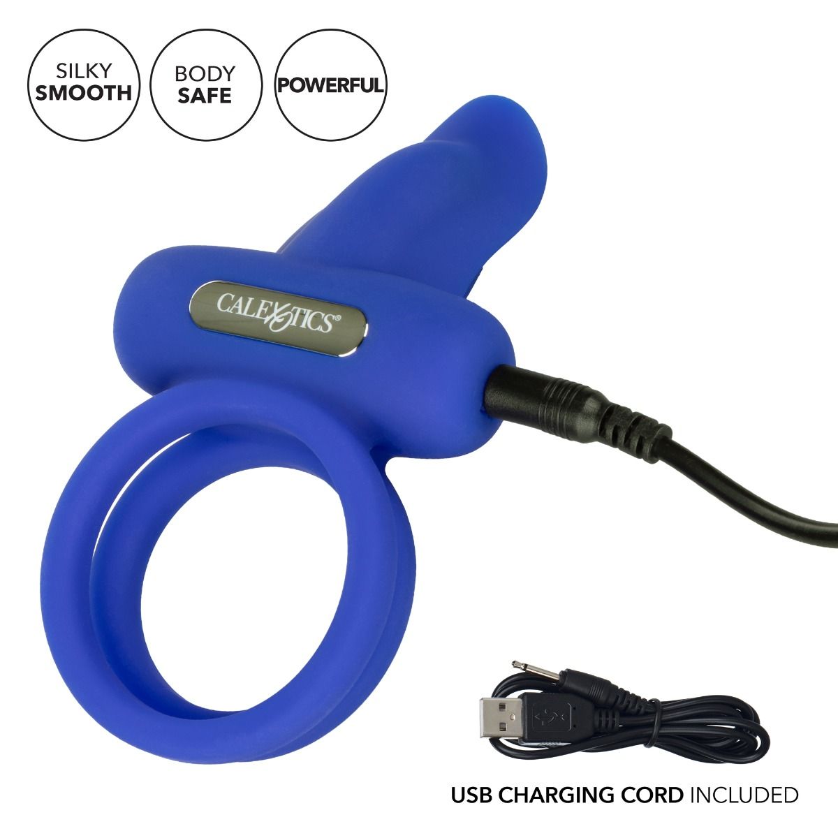 Calexotics Dual Pleaser Enhancer Vibrating Cock Ring, Product Charging and Features