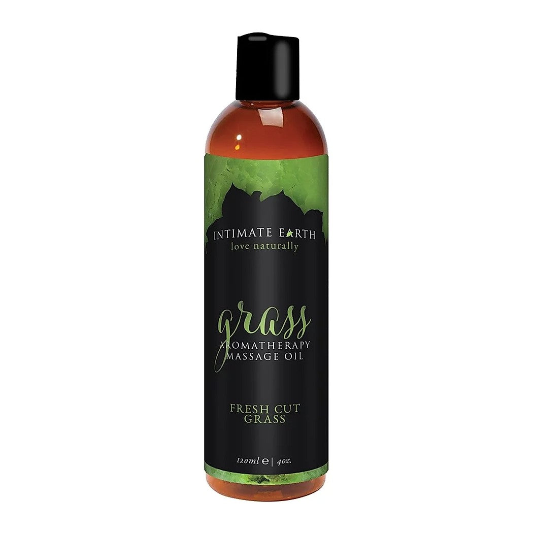 Intimate Earth Aromatherapy Massage Oil (120ml)  (4oz), Grass, Fresh Cut Grass