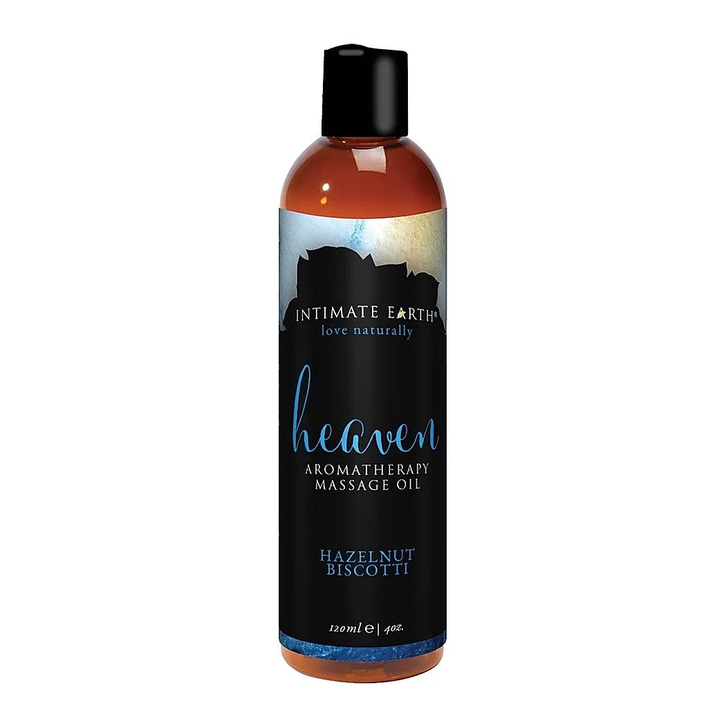 Intimate Earth Aromatherapy Massage Oil (120ml) (4oz), Heaven, Hazelnut Bizcotti