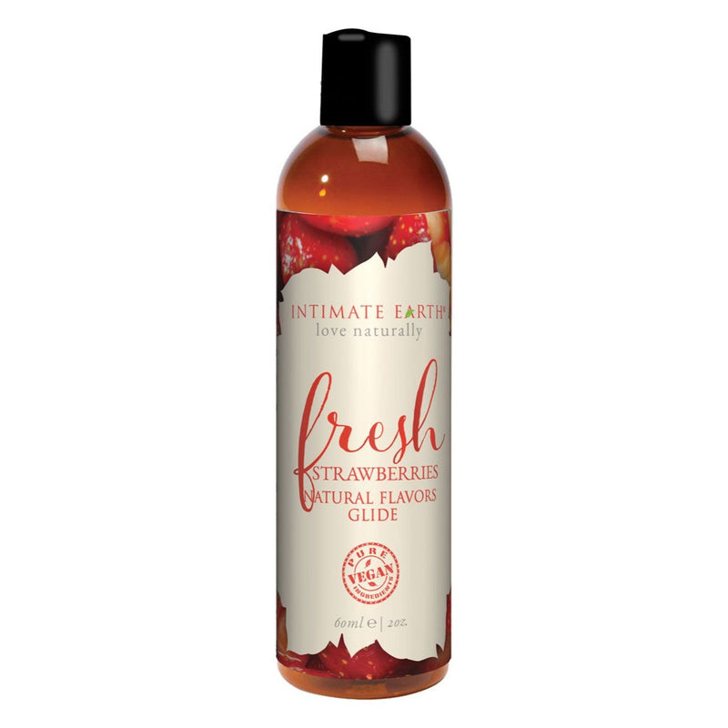 Intimate Earth Natural Flavors Water-Based Lubricant, Fresh Strawberries, (60ml) (2oz), Product Image