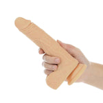 Naked Addiction The Freak Thrusting, Vibrating & Rotating 7.5-Inch Dildo with Remote, Product Held in Hand