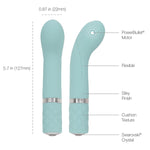 Pillow Talk Racy Mini G-Spot Vibrator, Teal, Product Measurements and Details