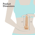 Pure Love Crazy Guy Thrusting, Vibrating & Rotating 7-Inch Dildo with Remote, Product Dimensions