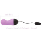 Remote Control Vibrating Egg, Purple, Product Measurements and Details