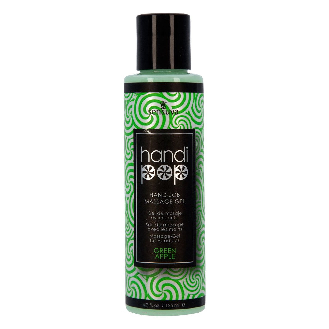 Sensuva HandiPop Hand Job Massage Gel (4.2oz), Green Apple, Product Image