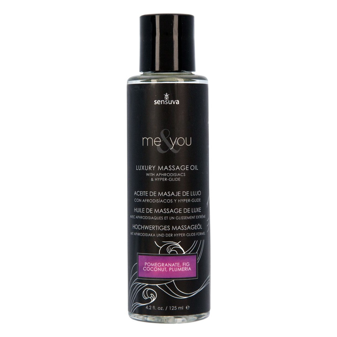 Sensuva Me & You Luxury Massage Oil (4.2oz), Sweet Secrets, Pomegranite, Fig, Coconut, Plumeria