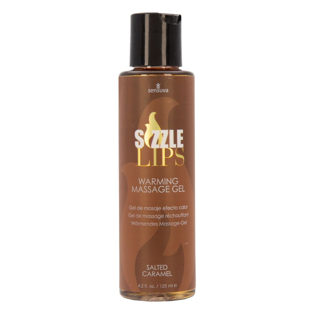 Sensuva Sizzle Lips Warming Massage Gel (4.2oz), Salted Caramel, Product Image, Front