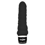 Silicone Classic 5-Inch Vibrating Dildo, Black, Product Image, Back View