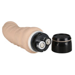 Silicone Classic 5-Inch Vibrating Dildo, Ivory, Product Image, Battery Operated