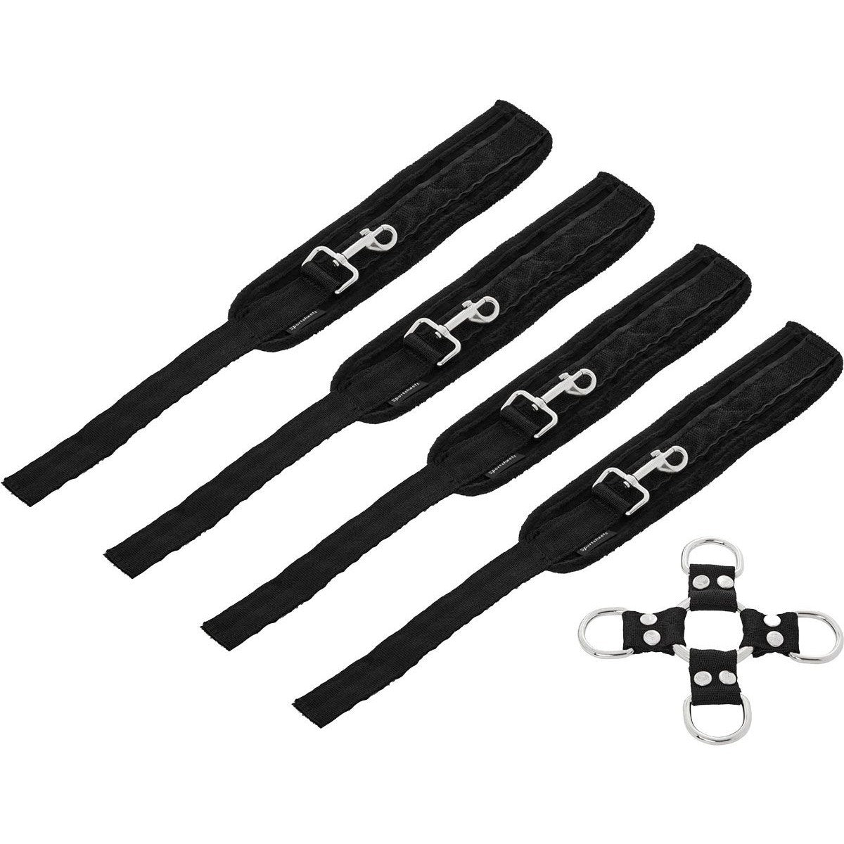 Sportsheets Hog Tie & Cuffs Set, Products Laid Out