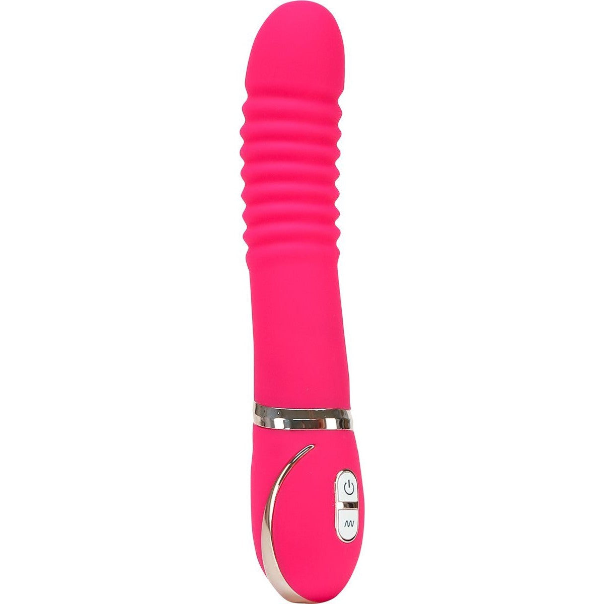 Vibe Couture Pleats Silicone Vibrator, Pink, Product Image, Front Angle