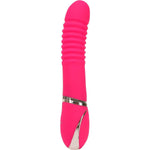 Vibe Couture Pleats Silicone Vibrator, Pink, Product Image, Side View