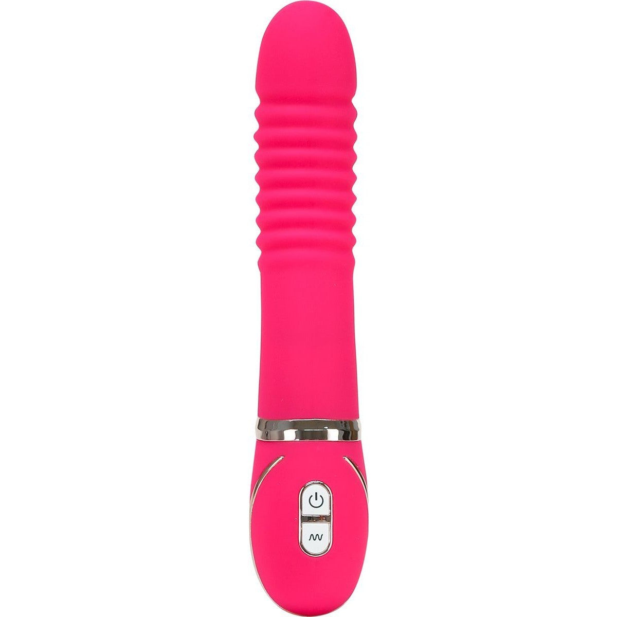 Vibe Couture Pleats Silicone Vibrator, Pink, Product Image, Front View