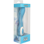 Wonderlust Serenity G-Spot Vibrator, Blue, Product Box, Front Right Angle