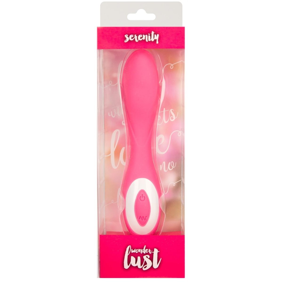 Wonderlust Serenity G-Spot Vibrator, Pink, Product Box, Front View