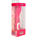 Wonderlust Serenity G-Spot Vibrator, Pink, Product Box, Front Right Angle